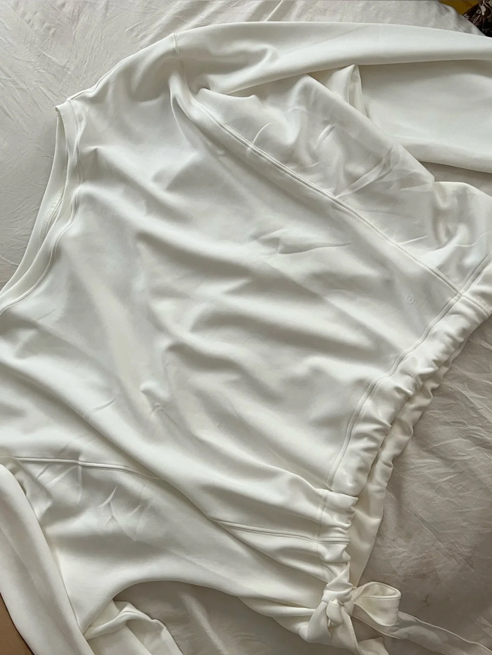 White Off-Shoulder Modal Sweatshirt